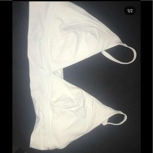 White Aerie longline bikini top